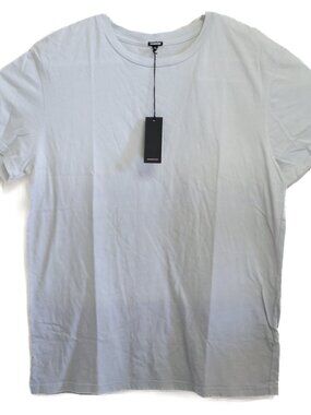 NWT Monrow Short Sleeve Ombre Gradient Gray Cotton T-Shirt Size L Crew Neck RARE